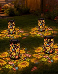 Colorful Sunflower Glow Solar Garden Lantern - 2026 Weather-Ready Sunflower Lantern for Every Season, IP65 Waterproof Metal Outdoor Hanging Light for Patio, Garden, Yard, Pathway (4PCS)
