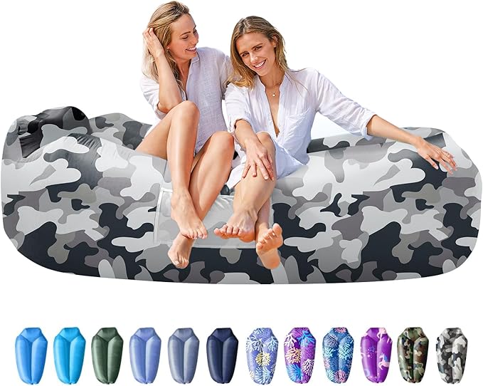 AlphaBeing Inflatable Lounger Beach Chair Accessories, Air Sofa Hammock Inflatable Couch for Camping Backyard Lakeside with Compression Sacks, Ideal Outdoor Gifts for Adults