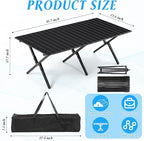Suzile 2 Pack Foldable Camping Table 4ft Portable Lightweight Picnic Table Collapsible Roll up Metal Camp with Carry Bag for Camping, Picnic, Patio, Outdoor Party(Black)