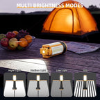 T-SUN Rechargeable Camping Light with Stand, 10400mAh LED Work Light 4100 Lumens with 4 LED Lamp Heads, Portable Work Light with Detachable Tripod 67" Max Height (Orange)