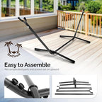 ONCLOUD 9 FT Hammock Stand Only, Heavy Duty Adjustable Indoor Outdoor Space Saving Steel Stand with Carrying Case, Universal Hammock Stand with 450 Pounds Capacity for Garden (Black)