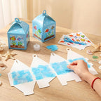 12 Sets Under The Sea Crafts with LED Candle Light DIY Summer Fish Fishbowl Tissue Paper Crafts Kits Make Your Own Under The Sea Party Aquarium for Summer Home Activities