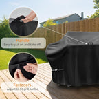 Grill Cover for Royal Gourmet CC1830FC Charcoal Grill Offset Smoker, 46inch Outdoor Heavy Duty BBQ Grill Cover Waterproof-46 L x 28" W x 48" H