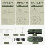 YOLENY Bell Tent, Yurt Tent 4/6/8/10 Person 4 Season Waterproof Glamping Tents w/Stove Jack for Family Camping Outdoor Party, Glamping Tents for Camping - 10/13.1/16.4FT