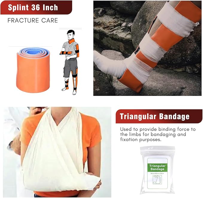 Trauma Kit, Compact IFAK Tactical Emergency Medical First Aid Kits Refill Supplies Survival Hemostatic Combat Wound Care Dressing Pack with 6”Israeli Bandage, Chest Seal for Military, 18pcs