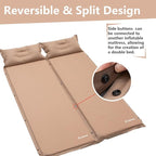BISINNA Self Inflating Sleeping Pad Thick Foam Sleeping Mattress with Pillow for Camping Lightweight Insulated Sleeping Mat Fast Inflating for Camping Travel Car Tent