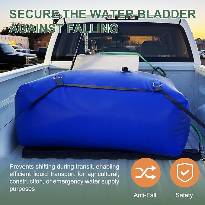 150 Gallon Water Storage Bladder - 1000D PVC RV Water Tank, Portable Collapsible Storage Bladder Containers for Gardens, Camping, Emergency Use, Blue