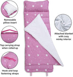 Delta Children Nap Mat - Includes Pillow & Blanket for Toddlers and Kids; Features Carry Handle w/Strap Closure and Name Tag; Rollup Design is Ideal for Preschool and Daycare; Personalization Optional