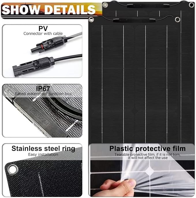 800W Solar Panel with 40A Charge Controller 2 Pcs 400W Flexible Monocrystalline Solar Panel Kit Photovoltaic Module for 12-24V Car Battery Camper RV Yacht Battery Boat Solar Panel