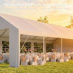 Aoxun 16x32 Party Tent Canopy for Weddings Waterproof Event Tent with Removable Sidewalls &Roll-up Door, Heavy-Duty Steel Frame for Outdoor Weddings, BBQ, Birthday Parties, & Camping,White