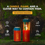UCO Original Candle Lantern Kit – Aluminum Camping Lantern with 2 Emergency Candles, Light Reflector & Cocoon Case – Windproof Survival Lantern for Backpacking, Hiking & Power Outages