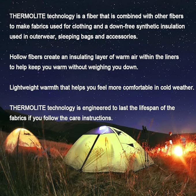 BROWINT Thermolite Sleeping Bag Liner with Zippers for Cold Weather, Lightweight Mummy with Hood & Rectangular Sleep Sack for Adult, Adds Warmth, Thermal Travel Liner, All Season