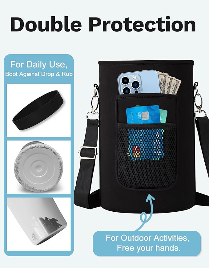 BENZZO 128 oz Insulated Water Bottle with Carrier Bag, 1 Gallon Metal Water Jug Keep Cold-48H Hot-24H, Giant Water Jug with Straw Lid & Spout Lid, Paracord Handle, Gallon Water Canteen for Work