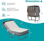 BALUS Folding Bed with Mattress, 75" x 31" Rollaway Bed with Headborad & Dustproof Bag, Portable Fold Up Beds with 5" Rebound Mattress, 2 Locking Caster Foldable Twin Frame for Bedroom/Office（Upgrade）