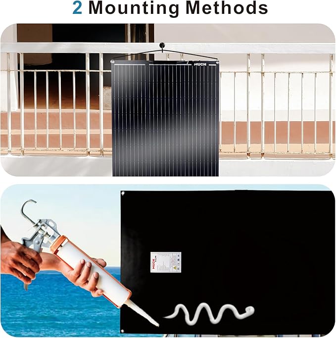 100W Flexible Solar Panel Kit for RV Boat, 12V Monocrystalline Ultra-Flexible Bendable Mono Off-Grid Charger with 30A Charge Controlle for 12-24V Battery Charging Car Battery Camper RV Yacht Boat