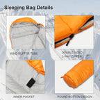 Northroad Mummy Sleeping Bag 14-59 ℉, 3-4 Season Warm & Cool Weather, Summer Spring Fall Lightweight Washable Sleeping Bag for Outdoor Camping Hiking Travel Hunting