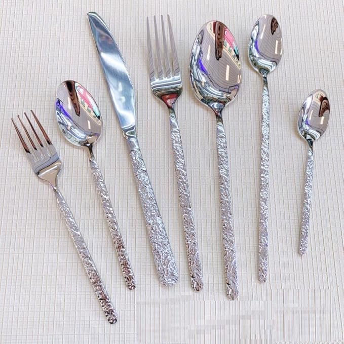Stainless Steel Cutlery Sets Flatware Sets 7-Piece Set of 14 Sticks Knife Fork Spoon Mixed Cutlery Sets Steak Cutlery Camping Travel Tableware Dinnerw