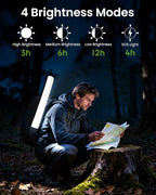 Solar Camping Lantern - Inflatable LED Lamp, USB Rechargeable, 4 Lighting Modes, IP66 Waterproof - Portable Collapsible Tent Light for Hiking, Survival Kits, Hurricane & Power Outage (Black)