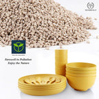 Wheat Straw Dinnerware Sets, Homienly 20pcs Unbreakable Microwave Dishwasher Safe Tableware Lightweight Bowls, Cups, Plates Set Reusable Dinner Plates Bowls set (Yellow)