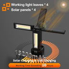 13200mAh Rechargeable Solar Work Light with Folding Stand and Carrying Bag, AODOO 8000 Lumen Stepless Dimmable , White/Warm/Nature White/RED(SOS) with Detachable Tripod (Black(Remote))