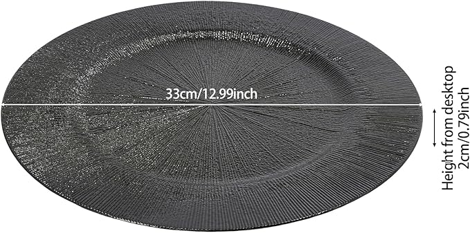 100 PCS Charger Plates Bulk, 13 Inch Decorative Round Dinner Plates, Plastic Dinner Chargers Bulk Serving Plate for Birthday Parties, Holidays, Weddings (Black)