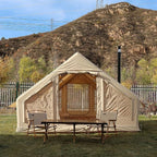 UNIISTRENGH Inflatable Camping Tent, Air Glamping Quick Set Up Waterproof Pop Up Tents with Stove Jack Hole and Carry Bag