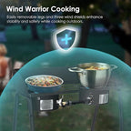 Red Mountain Valley Two Burner Outdoor Portable Camping Gas Stove with Removable Legs, Carrying Bag and Windshield, Camping Stove Propane for Cooking, CSA Certified, Outdoor Propane Burner