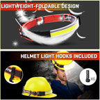 Rechargeable Headlamp,Super Bright 1500 Lumens 6 Modes Head Lamp Led Rechargeable with Tail Red Light,Wide Beam Led Headlamp Waterproof for Adults Outdoor Camping Hiking Hunting Accessories