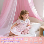 Pink Princess Bed Canopy for Girls,Kids Canopy Bed for Twin, Full, and Queen Sizes; Mosquito Net for Outdoor Use;Bedroom Accessories;Ceiling Tent for Reading Nooks