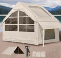 Inflatable Camping Tent,2/4/6/8 Person Glamping Inflatable Tents with Awning, Quick Setup Blow Up Tents with Pump, Waterproof Oxford Inflatable House for Camping, Air Glamping Hot Tents for Adult