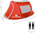 Pop-up Tent 2 Person, Water Resistant Barrel Style Tent for Camping with Rain Fly and Carry Bag, Sunchaser 2-Person Tent by Wakeman Outdoors (Red)