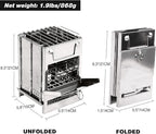 REDCAMP Wood Burning Folding Camp Stove Stainless Steel Grill, Portable Collapsible Backpacking Stove Survival Rocket Stove for Hiking Outdoor Tent Camping Picnic BBQ, Samll