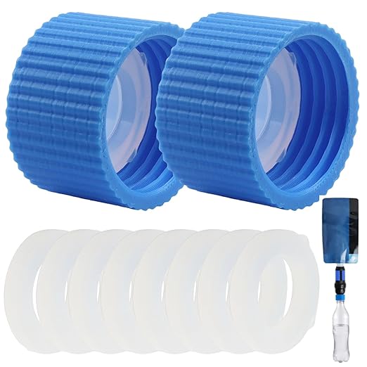 2 Pcs Water Filter Coupling with 10 Pcs Filter Cleaning Gasket with Seal Kit, Compatible 28mm External Threaded Water Filters Standard Plastic Bottles for Hiking/Camping
