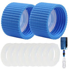 2 Pcs Water Filter Coupling with 10 Pcs Filter Cleaning Gasket with Seal Kit, Compatible 28mm External Threaded Water Filters Standard Plastic Bottles for Hiking/Camping