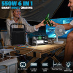 Ecarke 550W Portable Power Inverter Compatible with Makita 18V Battery, DC 18V to AC 110V Pure Sine Wave Power Station 2 AC Outlets,2 USB-A&1 USB-C 20W, 600LM LED Outdoor Emergency Use(No Battery)
