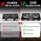 3 Burner Propane Stove 32,300 BTU High-Efficiency Tempered Glass Auto-Ignition Gas Burner Stove Top with CSA Hose for Outdoor RV Camping Emergency Cooking