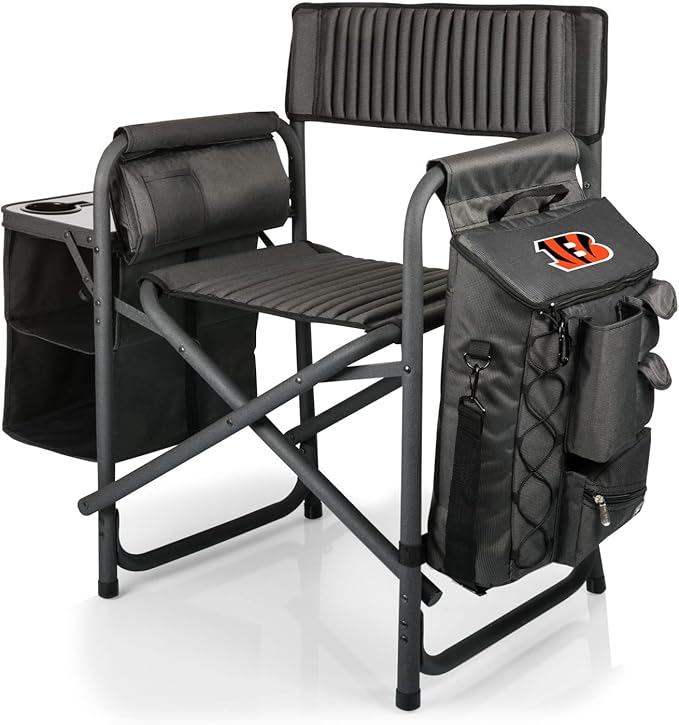 Picnic TIME NFL Unisex-Adult NFL Fusion Camping Chair with Side Table and Soft Cooler, Beach Chair for Adults, Lawn Chair