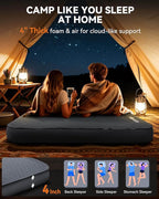 Hikenture 4" Thick Self Inflating Sleeping Pad, Foam & Air Camping Mattress, 9.5 R-Value Insulated Sleeping Mat, Portable All Season Camping Pad for Tent, Car, Cot, Truck