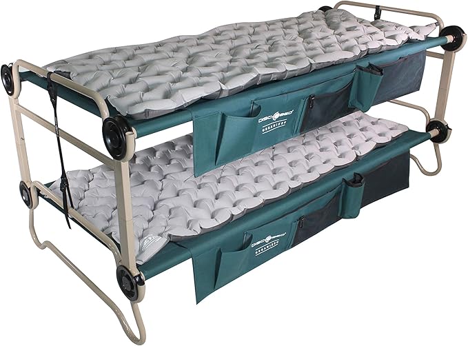 Disc-O-Bed XL Quilted Disc-Pad, Portable Camping Cot Accessory Inflatable Mattress Sleeping Pad with Patch Kit and Carry Bag, Gray