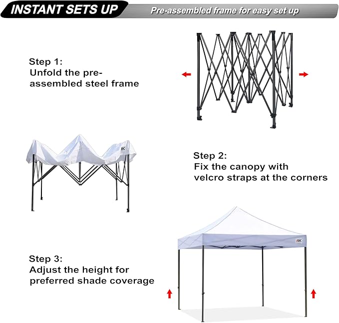ABCCANOPY Patio Pop Up Canopy Tent 10x10 Commercial-Series (Ivory White)