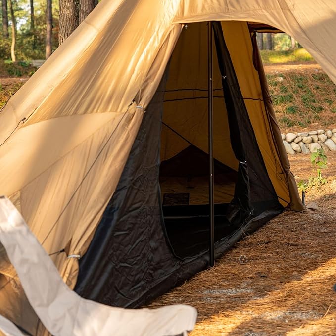 Hot Tent with Stove Jack Onefires Large Teepee Tent for Outdoor Family Camping 4-8 Person | with Stove Jack, Large, for Family Camping