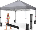 10x10 FT Pop Up Canopy, Easy Up Canopy Tent for Outdoor Patio, Backyard Parties Camping & Beach, Heavy Duty Instant Canopies with 1-Button Setup, 3 Adjustable Heights, UPF 50+ & Wheeled Bag
