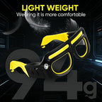 LED Rechargeable Headlight Glasses with Motion Sensor & Touch Control, Safety Glasses with Lights 5 Modes USB C Light Up Glasses for Outdoor Running Camping Hiking Work (Yellow-1)