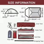 Naturehike 1/2/3Person Lightweight Camping Tent, Waterproof Tent with Inner Tent&Ground Cloth Mat, Portable Backpacking Shelter for Outdoor