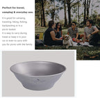 Boundless Voyage Ultralight Titanium Bowl Pan Plate Dish with Carry Bag Outdoor Camping Portable Tableware Cookware (Ti15164B (600ml Bowl))