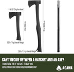 AGAWA ADK26 - Transforming Hatchet & Camping Axe - 2-in-1 Carbon Steel Log Splitter - Camping Gear for Hiking, Fishing, Hunting, Bushcraft, Survival Kit & Bug Out Bag