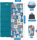 Heated Sleeping Bag pad, 3 Adjustable Temperature Levels, Heated Sleeping Bag Liner for Cold Weather Backpacking or Hiking, Multi USB Power Supported (Christmas Tree, 76" x 24")