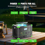 Solar Generator 1000W (Peak 2000W), 999Wh Portable Power Station with 110V Pure Sine Wave AC Outlets, 60W USB-C PD Fast Charging, for Home Backup, RV Camping, Travel & Emergency Off-Grid Living