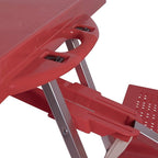 Picnic TIME Portable Folding Picnic Table with Seats for 4, Collapsible Aluminum Table with Benches & Umbrella Hole, Lightweight Foldable Table for Camping, Travel, Backyard, Tailgating | with Umbrella Hole
