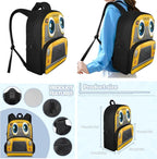 Cute Yellow Bus Schoolbag Kids Bookpack Set with Lunch Bag and Pencil Case Teens Boys and Girls Cartoon Laptop Bookpack School Bag Set for Elementary Middle Student 3 in 1